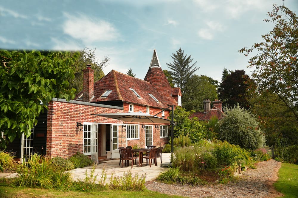 Tørkehuset (oast) på Mousehall, fra 1700-tallet. Foto: Mousehall Estate.